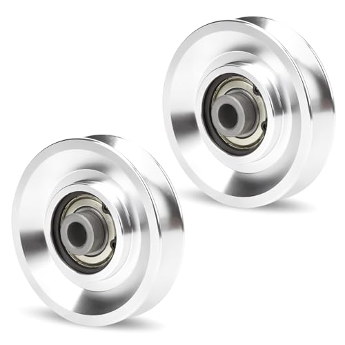 Jwthee Aluminum Pulleys for Cable Machine, 2 PCS Pulley Wheel Universal Bearing Wheel for Home Gym Exercise Machine Attachments (80mm)