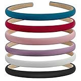 LYroo 10mm Thin Headbands for Women Girls Plain Soft Satin Head Bands Red White Black Headband Women