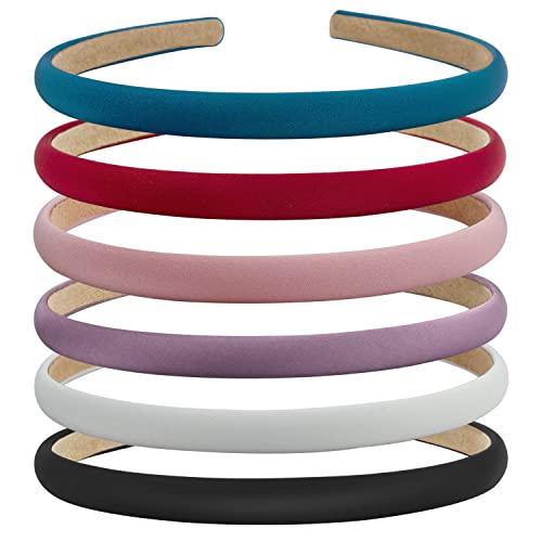 Lyroo 10Mm Thin Headbands For Women Girls Plain Soft Satin Head Bands Red White Black Headband Women Non Slip Hair Accessories Women Girls #TOP11