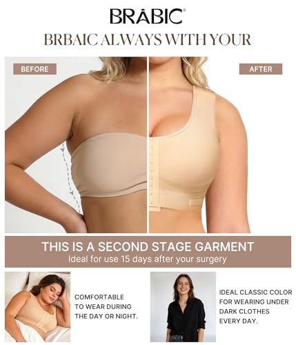 Image of BRABIC Post Surgery Front Closure Bras for Women No Underwire Compression Surgical Mastectomy Everyday Bra