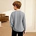 Boy's Henley Shirts Long Sleeve Button Pullover Basic T-Shirt Kids Lightweight Fashion Back to School Clothes Tops Gray
