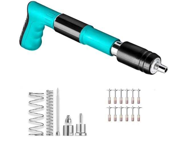Manual Steel Nail Gun Tool with 20 Nails Mini Portable Nail Fixation Machine Heavy Duty Alloy Impact Pin Adjustable 5 Gears for Concrete Brick Wood Wall Fixing Household Accessories-image-43