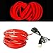 Produktbild Balabaxer USB EL-Wire Rot, 5M/16.4FT Flexible Neonlichtröhre DC 5V Neonröhre Innenraumlichtleiste für Autoinnenraum, Lücke Dekorationsbeleuchtung.