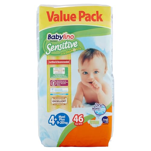 Pannolini Babylino Sensitive ECONOMY: Taglia 4+ - da 9 a 20 Kg./ 46 PCS