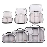 BUBM Clear Electronics Organizer Transparent Electronics Cable Bag Travel Carrying Handbag for Electronic Accessories, Charger, Flash Hard Drive,Waterproof 3pcs/Sets