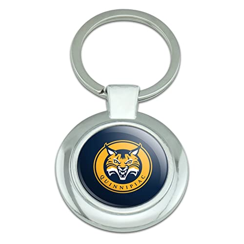 GRAPHICS & MORE Quinnipiac University Primary Logo Keychain Classy Round Chrome Plated Metal