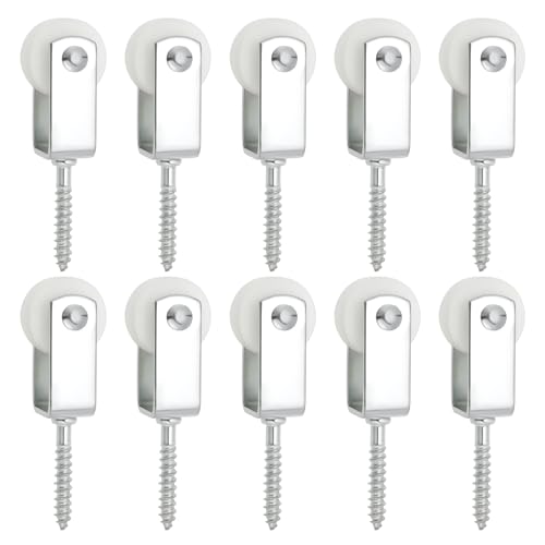 Create idea 10 Poleas de Nailon de 25 Mm para Colgar Tendederos Patios Interiores Balcones Techos Y Paredes 38x6 Mm