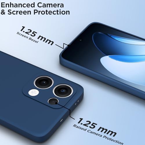 Image of Outlouders Back Cover for Oppo Reno 13 5G | Camera Protection | Durable Soft Matte Silicone Bumper Case (Blue)