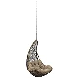 Modway Abate Outdoor Patio Swing Chair Without Stand, Black Mocha