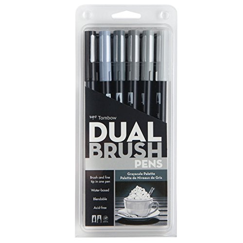 Image of Tombow Dual Brush Pen Art Marker Set: Set Includes 1 of Each Marker Set Primary, Greyscale and Portrait