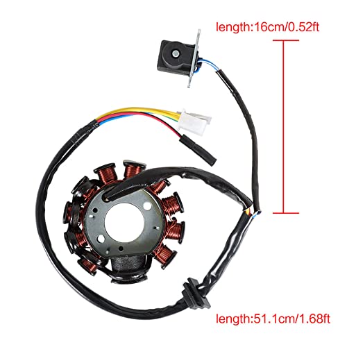 Silscvtt 11 Pole/Coils Magneto Stator Replacement For Gy6 150Cc 125Cc Engine Ac 6 Pole Coil #TOP3