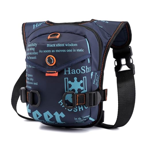 FANDARE Thigh Drop Leg Bag for Men Women with Leg Strap Waist Fanny Pack Bumbags Sling bag Motorcycle Chest Crossbody Cover Pack for Cycling Travel Outdoor Sport Gym Shoulder Bag Dark Blue