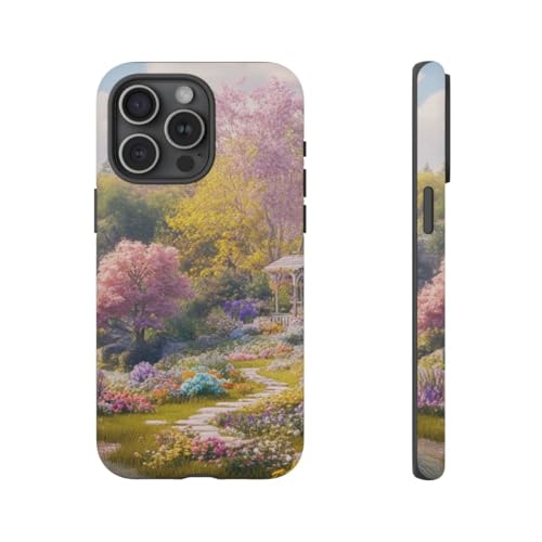 Coque iPhone 15 Pro Max rigide mate anti-choc motif fleuri