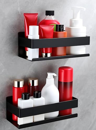 Cooeco Duschablage ohne Bohren - 2 Stück rostfreie Badezimmer Organizer, Badregal Ohne Bohren Shampoo Halterung für Dusche