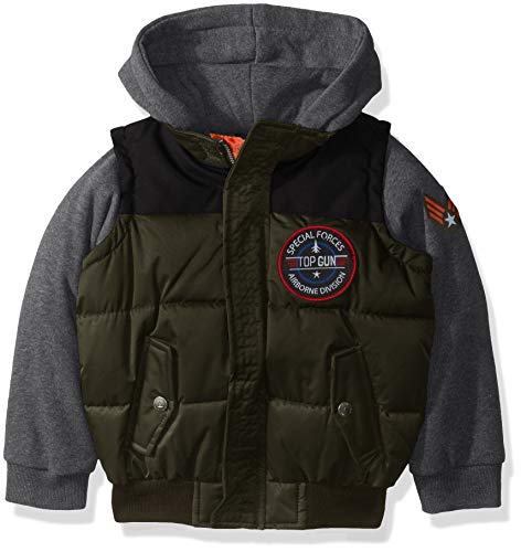 iXtreme Boys' Big TOP Gun Bomber Jacket, Olive, 14/16
