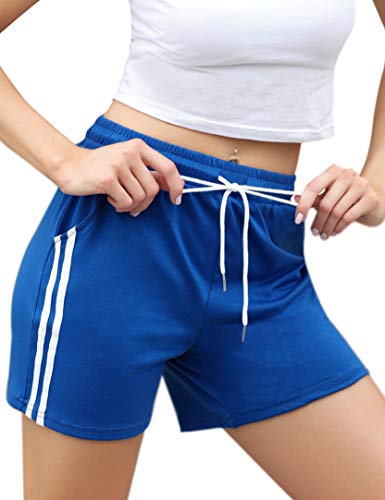 Eennjjooyy Kurze Hose für Damen, Sportshorts mit weißem Band, Fitness,...