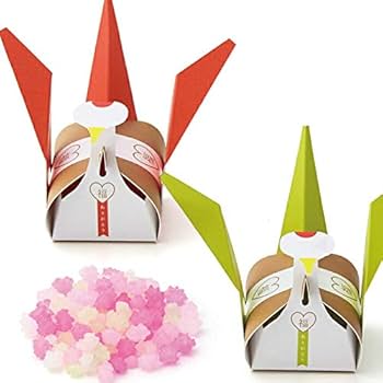 Amazon.co.jp: 夫婦鶴 ウェルカムオブジェ 金平糖プチギフト42個セット