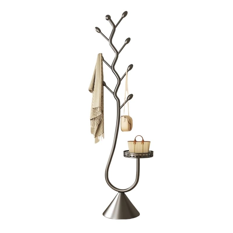 Porte-manteau design noir moderne avec sa base robuste en métal stable