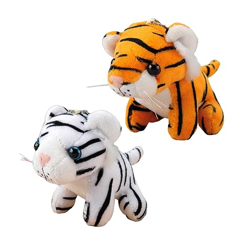 SUPVOX 2 Piezas Llavero Tigre Encantadores Colgantes Colgante De Animales De Peluche Colgantes De Bolsa con Forma De Tigre Llavero De Animales De Peluche Colgante De Juguete Difuso Felpa