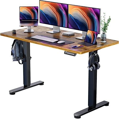 ErGear Height Adjustable Electric Standing Desk, 55 x 28 Inches Sit Stand up Desk, Memory Computer Home Office Desk (Vintage Brown) ErGear Height Adjustable Electric Standing Desk, 55 x 28 Inches Sit Stand up Desk, Memory Computer Home Office Desk (Vintage Brown)