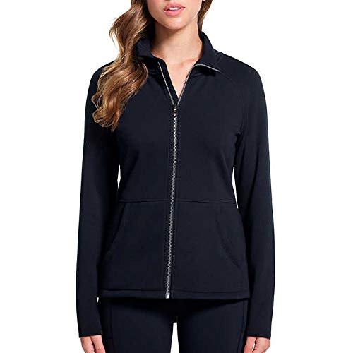 Skechers Women's Snuggle Fleece Full Zip Mock Neck Jacket, Bold Black, L
