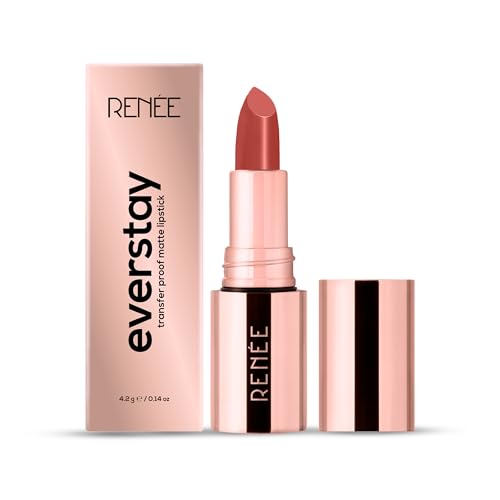 Image of RENEE Everstay Long Stay Matte Lipstick - Coral Pep, Hydrating & Non-Drying, Smudge-Proof, Lightweight, Long Lasting, Intense Pigment, Full Coverage, Vitamin E Infused, For All Occasions, 4.2g | Long-lasting