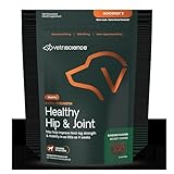 VetriScience Extra Strength Healthy Hip & Joint Chews, GlycoFlex Glucosamine and Green-Lipped Mussel Joint Support Supplement for Dogs, Promote Mobility & Soothe Joint Discomfort, Chicken, 60 Count