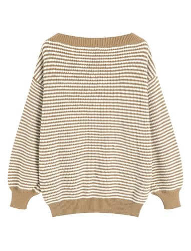 ZAFUL Sweaters for Women Off Shoulder Knit Sweater with Long Sleeve Loose Pullover Jumper Tops2