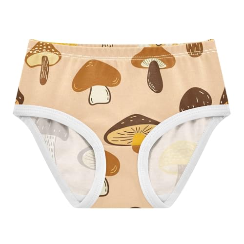 Fancy Toddler Underwear Floral 2t Cotton Cute Panties Girl Mushroom Brown Underpants Briefs