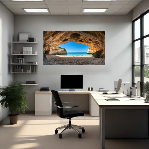 Vinilo autoadhesivo de pared extraíble que aporta amplitud a tu salón con paisajes de playa 4