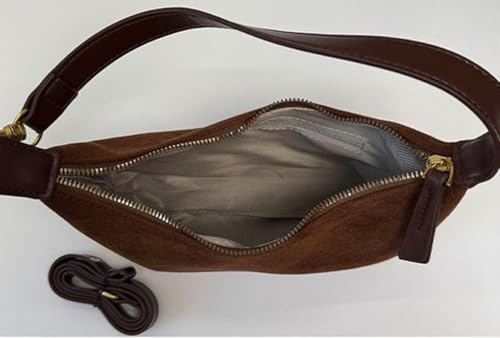 Slouchy Suede Hobo Bags Women Trendy Underarm Shoulder Bag Cute Crescent Crossbody Purses Mini Travel Tote Handbag 20254