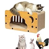 Cat Scratcher House,21.7x11.8x11.8Inches Cardboard Cat House,Large Cat Houses for Indoor Cats to Scratch,Rest and Play,Scratch-Resistant and Protect Couch,Easy to Assemble,Sturdy