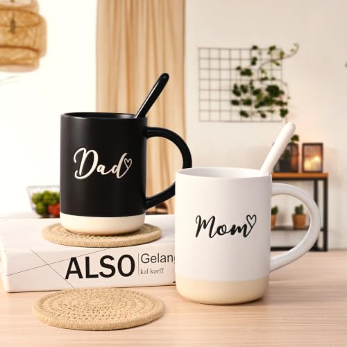 YHRJWN Mom and Dad Gifts, Mom and Dad Mugs, Mother's Day Christmas Gift for Parents from Daughter Son, New Parents Gifts for Couples, 16 Oz - Image 4