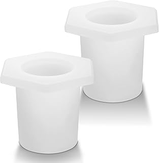 2pcs Table Umbrella Hole Ring, Cone Wedge Shaped Patio Table Umbrella Hole Insert Plug Silicone Patio Umbrella Replacement Parts for 2-2.5" Patio Table Hole, 1.5" Pool Umbrella Adapter (White)