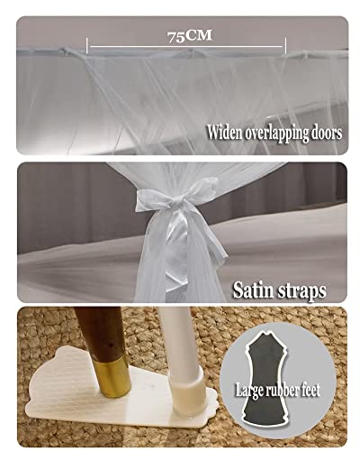 Moustiquaire à 4 poteaux d'angle avec support pour lit double et king size