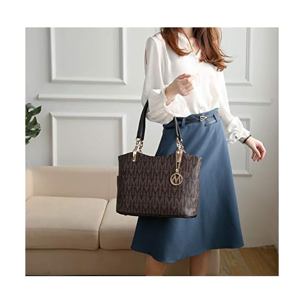 Mia-K-Collection-Shoulder-Handbag-for-Women-Vegan-Leather-Satchel-Tote-Bag-Top-Handle-Purse-Ladies-Pocketbook Mia K Collection Shoulder Handbag for Women: Vegan Leather Satchel-Tote Bag, Top-Handle Purse, Ladies Pocketbook Red