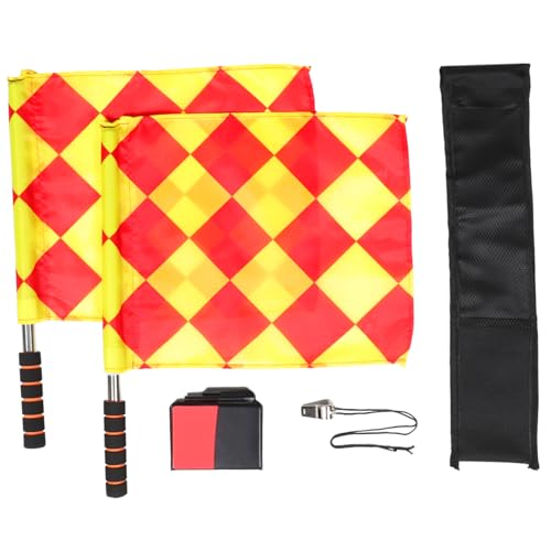 Set de Banderas para Árbitro de Fútbol con Silbatos y Tarjetas miniatura 1