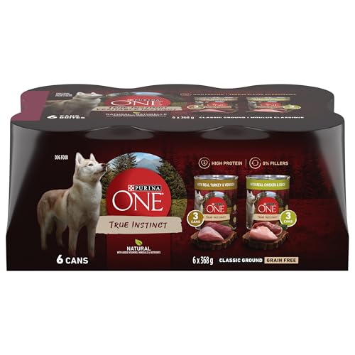 Purina ONE Classic Ground True Instinct Wet Dog Food, Variety Pack 2 Flavours - 368 g Can (6 Pack) - Image 3