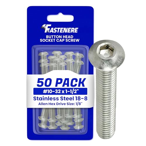 Fastenere Button Head Socket Cap Screws - 10-32 x 1-1/2