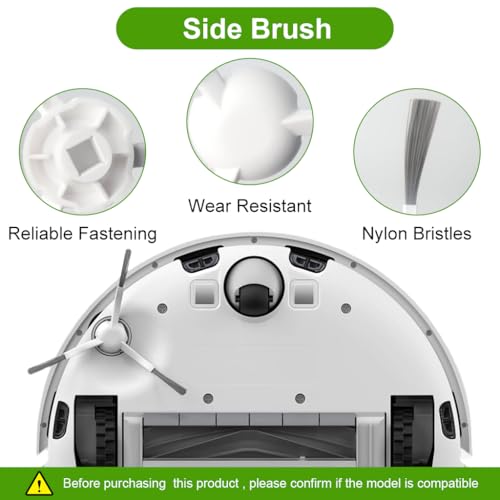 Image of HASTHIP 12Pcs Replacement Parts for Dreame D10 Plus Gen 2 Vacuum Cleaner, with 1 Main Roller Brush, 3 Side Brushes, 3 Mop Cloth, 2 Filters, 2 Dust Bags & Detailing Brush.