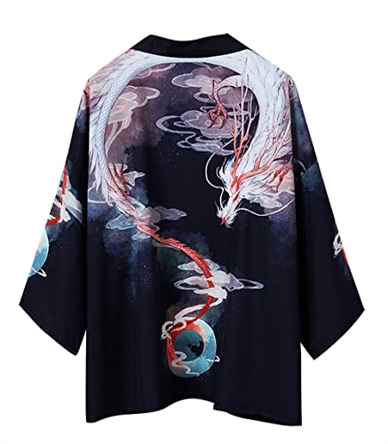 Image of LAI MENG FIVE CATS Women's Summer Cardigan Lightweight Kimono Floral Print Loose Cover up Casual Tops