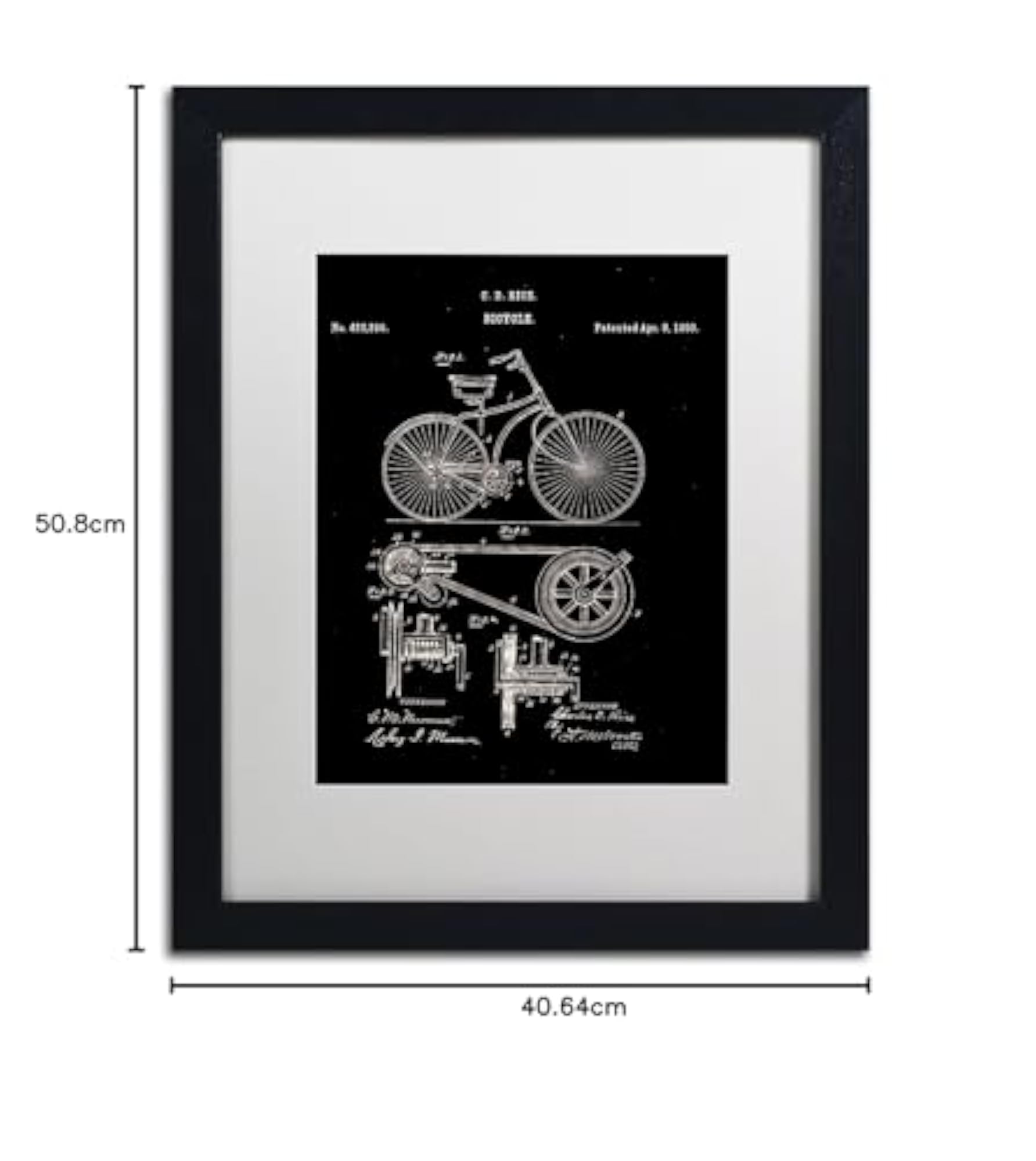 Bicycle Patent Artwork by Claire Doherty, Vintage Print