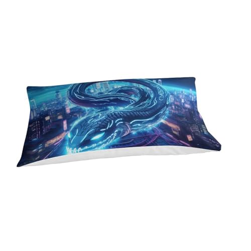 Housse de couette antibactérienne serpent impression 3D pour lit simple enfant