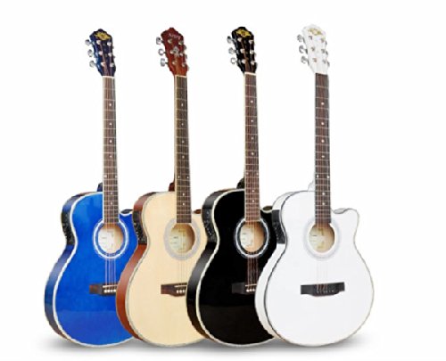 エレキギター ナチュラルウッド ギターケース付き Amazon | エレキアコースティックギターセット ウッド木製 特製ソフト