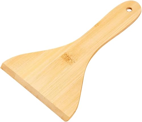 Luxshiny Turners - Pala de comida para el hogar, wok, mango de bambú, hecho a mano, herramientas pequeñas antiadherentes para alimentos, raspador de