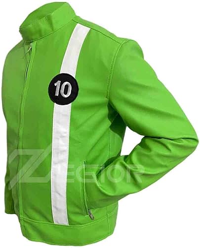 Miniatura 5 de Chaqueta de cuero verde Ben-10 para hombre, tallas XXS-4XL