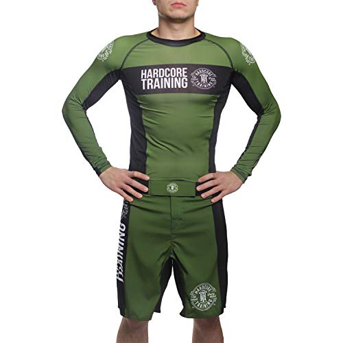 Hardcore Training Recruit Men's Rash Guard Compression Long Sleeve MMA No-Gi Tight BJJ Grappling Base Layer Fitness4