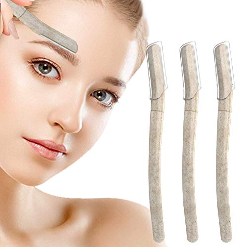 Nylea Eyebrow Razor for Women 3 Pack, Hair Removal Facial Razor with Precision Cover for Exfoliating Dermaplaning Tool, Facial Hair Trimmer and Eyebrow Shaper, Facial Razor for Women and Men