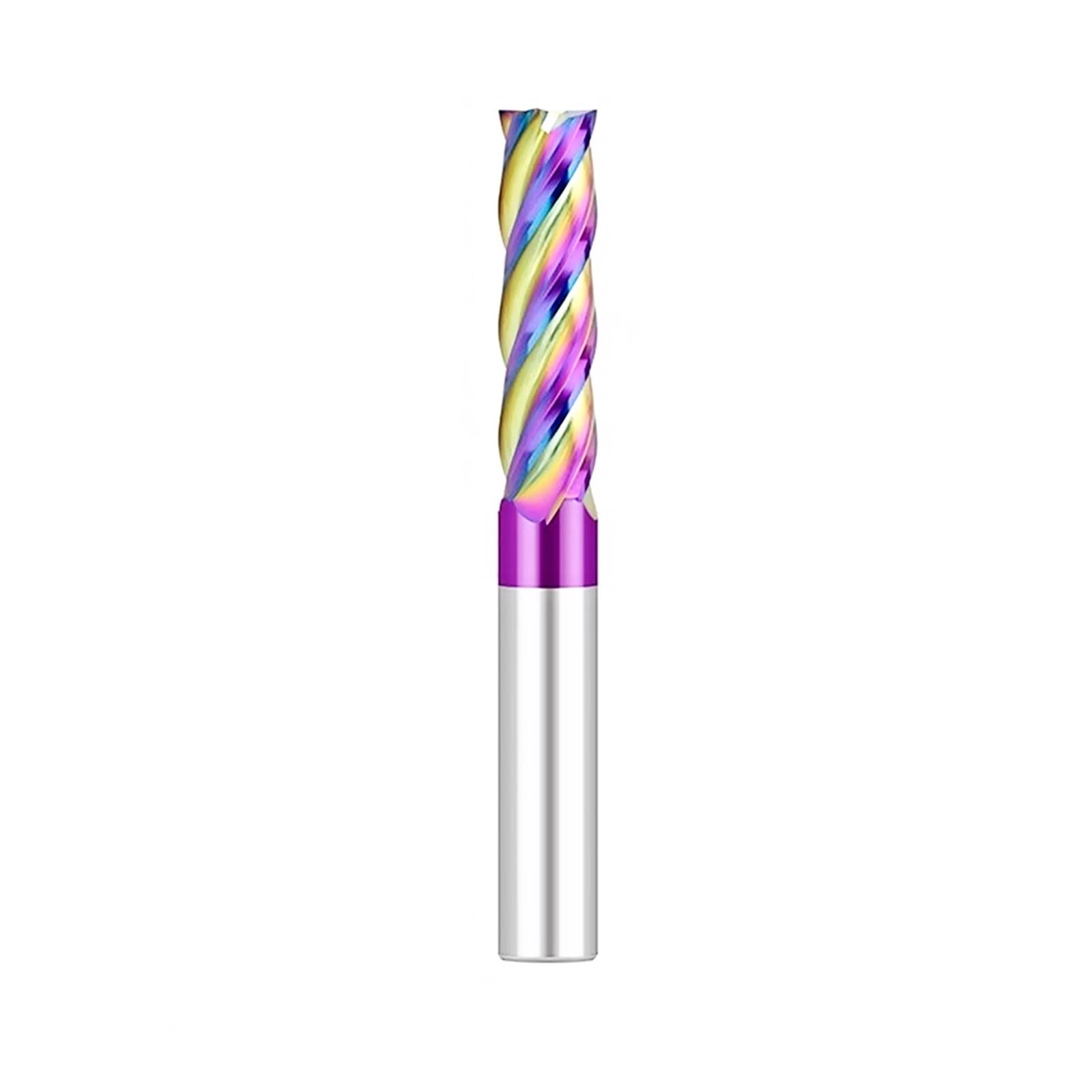 Fresa de extremo cuadrado carburo 4 flautas, fresa corte desigual con dientes desiguales HRC 65, fresado CNC for metal duro(10x10Dx100L)