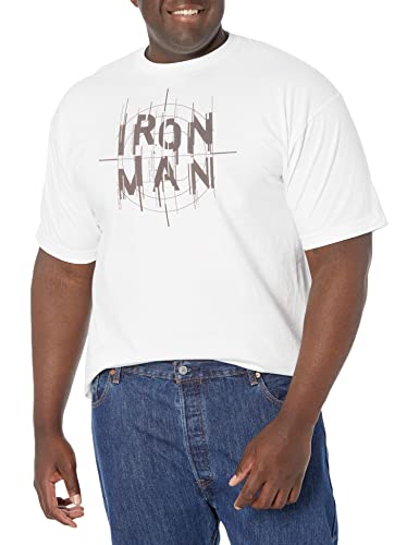 T-Shirt Iron Man Marvel Blanc XL Grande Taille pour Homme Fort